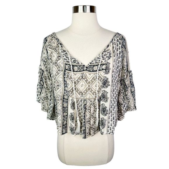 Abercrombie & Fitch Boho Peasant Top - Size Medium - Picture 2 of 8